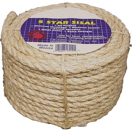 TW EVANS CORDAGE Rope Sisal Coil 1/4 X 50Ft 23-205